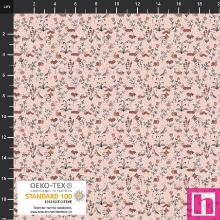 P137-4514-680 PATCH.AMERICANO BUZZ&BLOSSOM (21) 110 CM. ALGODON 100% ROSA Venta en piezas de 6.00 M