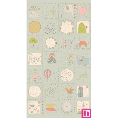 P140-3326-17 PATCH. AMERICANO SIMPLY BE (01) PANEL 60X110 CM. ALGODON 100% MENTA Venta en piezas de 7.00 M