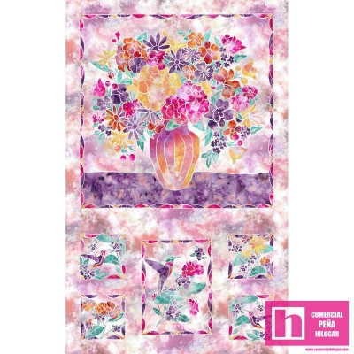 P17-D10050-C PATCH. AMERICANO FIRE AND ICE  (17) PANEL 110 CM. ALGODON 100% ROSA Venta en piezas de 7.00 M