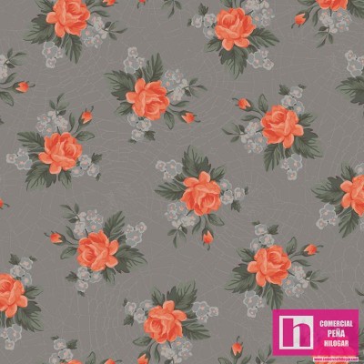 P17-MAS10213-K PATCH. AMERICANO WEB OF ROSES (17) 110 CM. ALGODON 100% GRIS Venta en piezas de 7.00 M