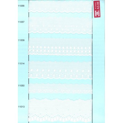 11009-000 BORDADO BATISTA ONKATE POLIESTER 60%-ALGODON 40% BLANCO Venta en piezas de 13.80 M