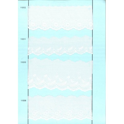 11011-000 BORDADO BATISTA POCATEL POLIESTER 60%-ALGODON 40% BLANCO Venta en piezas de 13.80 M