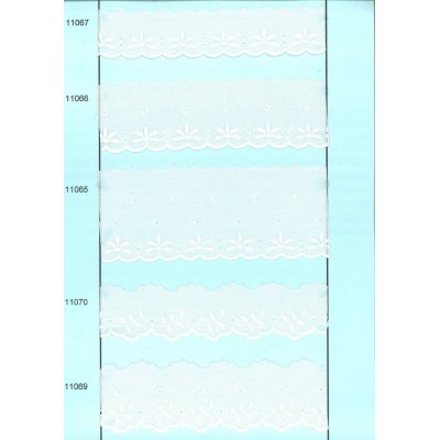 11065-000 BORDADO BATISTA ETYLIAN POLIESTER 60%-ALGODON 40% BLANCO Venta en piezas de 13.80 M