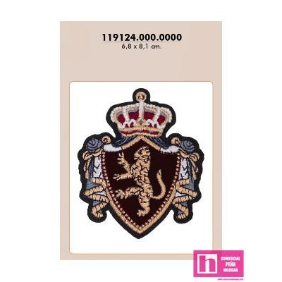 119124-0000 APLICACION TERMOADHESIVA ESCUDO 70 X 80 MM POLIESTER 100% MULTI Venta en piezas de 5.00 U