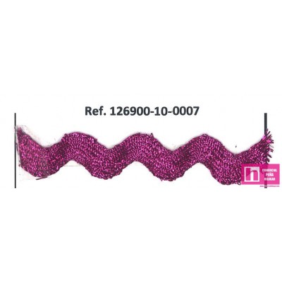 126900-10-0007 ONDULINA FANTASIA BADRA 10 MM. POLIESTER/LUREX FUCSIA Venta en piezas de 50.00 M