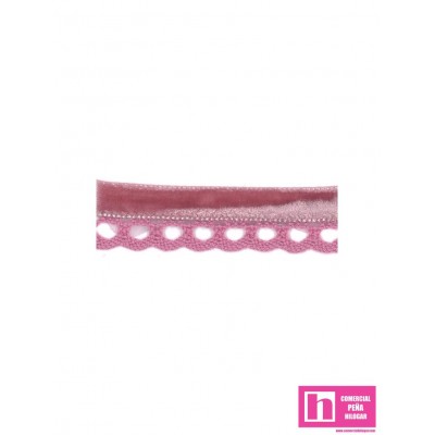 145383-23 REMATE BOLILLO TERCIOPELO RUA 17 MM. ALGODON 70%-POL.30% MAGENTA Venta en piezas de 25.00 M