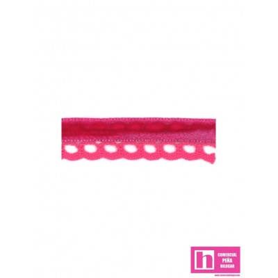 145383-7 REMATE BOLILLO TERCIOPELO RUA 17 MM. ALGODON 70%-POL.30% FUCSIA Venta en piezas de 25.00 M