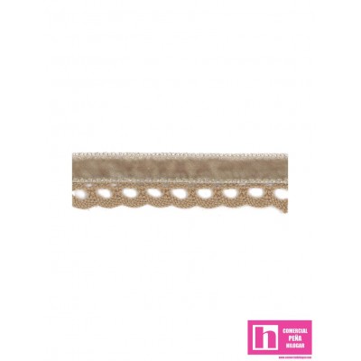 145383-70 REMATE BOLILLO TERCIOPELO RUA 17 MM. ALGODON 70%-POL.30% CAMEL Venta en piezas de 25.00 M