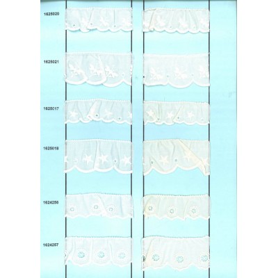 1624256-003 BORDADO FRUNCIDO BATISTA UDA POLIESTER 60%-ALGODON 40% BEIG Venta en piezas de 11.00 M