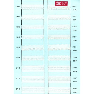 27510-000 BORDADO BATISTA OLIMPICK POLIESTER 60%-ALGODON 40% BLANCO Venta en piezas de 13.80 M