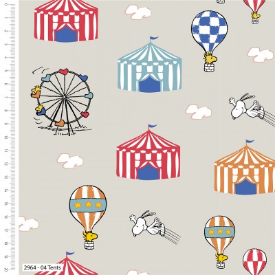 66291 PATCH. AMERICANO SNOOPY CIRCUS (04) 110 CM. ALGODON 100% BEIG Venta en piezas de 5.00 M