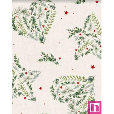 66702 LONETA ESTAMPADA ANTIMANCHAS HOLLY (01) 1.60 M. POLIESTER 100% BLANCO/VERDE Venta en piezas de 6.00 M