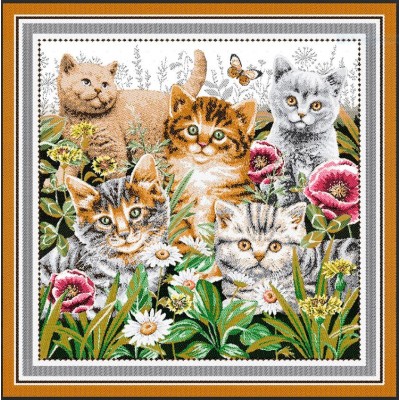 66884 CUADRO JACQUARD MIAOU (01) 45X45 CMS. POLIESTER 95%-ALGODON 5% MULTI Venta en piezas de 1.00 U