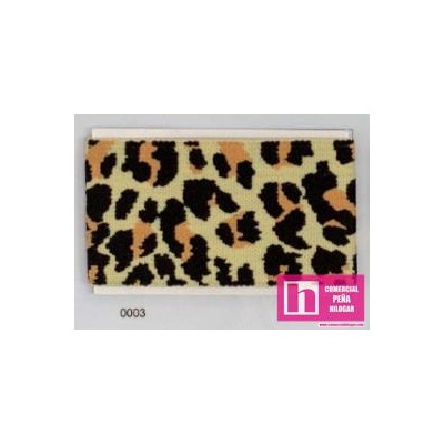 700265-40-3 GOMA ELASTICA ANIMAL PRINT 40 MM. POLIESTER-NYLON-ELASTAN AMARILLO/CORAL Venta en piezas de 22.80 M