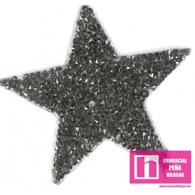 949-80 GRIS FANTASTIC STARS APLICACION FANTASIA TERMOADHESIVA 8 X 8 POLIESTER 100% GRIS Venta en piezas de 5.00 U