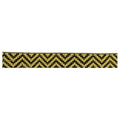 9638-15-9286 CINTA JACQUARD 15 MM UNAX  POLIESTER 50%-ALGODON 45% NEGRO/DORADO Venta en piezas de 12.50 M