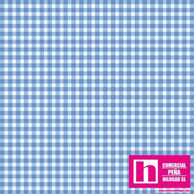 P0017-MAS610-B2 PATCH. AMERICANO BEAUTIFUL BASICS-CLASSIC CHECK (73) 110 CM. ALGODON 100% CELESTE/BLANCO Venta en piezas de 7.00