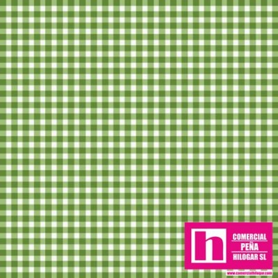 P0017-MAS610-GG4 PATCH. AMERICANO BEAUTIFUL BASICS-CLASSIC CHECK (62) 110 CM. ALGODON 100% HIERBA/BLANCO Venta en piezas de 7.00