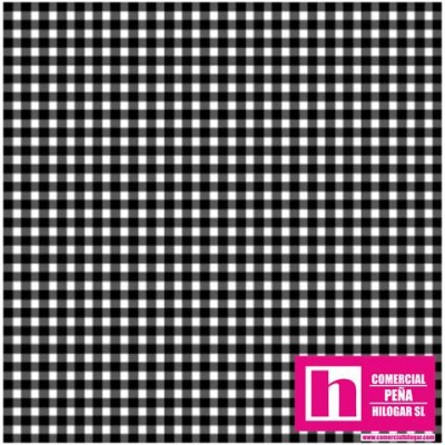 P0017-MAS610-JW PATCH. AMERICANO BEAUTIFUL BASICS-CLASSIC CHECK (82) 110 CM. ALGODON 100% NEGRO/BLANCO Venta en piezas de 7.00 M