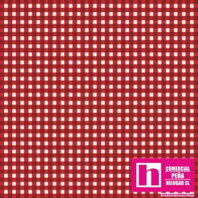 P0017-MAS610-R5 PATCH. AMERICANO BEAUTIFUL BASICS-CLASSIC CHECK (70) 110 CM. ALGODON 100% ROJO/BLANCO Venta en piezas de 7.00 M