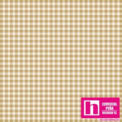 P0017-MAS610-T PATCH. AMERICANO BEAUTIFUL BASICS-CLASSIC CHECK (50) 110 CM. ALGODON 100% CAMEL/BLANCO Venta en piezas de 7.00 M