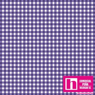 P0017-MAS610-VB PATCH. AMERICANO BEAUTIFUL BASICS-CLASSIC CHECK (79) 110 CM. ALGODON 100% MORADO/BLANCO Venta en piezas de 7.00 