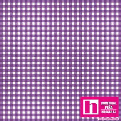 P0017-MAS610-VR PATCH. AMERICANO BEAUTIFUL BASICS-CLASSIC CHECK (77) 110 CM. ALGODON 100% PURPURA/BLANCO Venta en piezas de 7.00