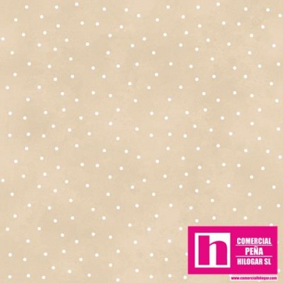 P0017-MAS8119-E2 PATCH. AMERICANO BEAUTIFUL BASICS-SCATTERED DOT (89) 110 CM. ALGODON 100% BEIG/BLANCO Venta en piezas de 7.00 M