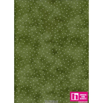 P0017-MAS8119-GE PATCH. AMERICANO BEAUTIFUL BASICS-SCATTERED DOT (102) 110 CM. ALGODON 100% OLIVA/BLANCO Venta en piezas de 7.00