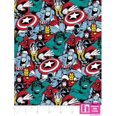 P108-13020513-01 PATCH. AMERICANO MARVEL COMIC POP POWER (02) HEROES - 110 CM. ALGODON 100% MULTICOLOR Venta en piezas de 10.00 