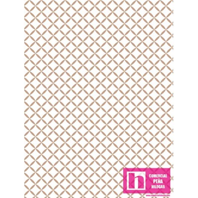 P108-21001-0088 PATCH. AMERICANO CAMELOT BASIC (60) 110 CM. ALGODON 100% BLANCO/MARRON Venta en piezas de 7.00 M