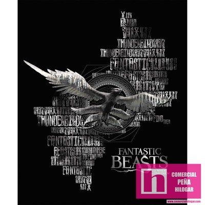 P108-23900106P-01 PATCH. AMERICANO FANTASTIC BEASTS (05) 110 CM. PANEL ALGODON 100% NEGRO Venta en piezas de 7.00 M