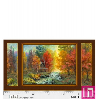 P121-ARET5578PA PATCH. AMERICANO AUTUMN RETREAT (01) PANEL 110 CM. ALGODON 100% MARRON Venta en piezas de 7.00 M