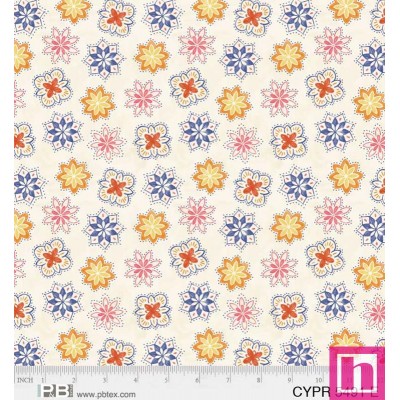 P121-CYPR5491E PATCH. AMERICANO CYPRUS (04) 110 CM. ALGODON 100% CREMA/MULTI Venta en piezas de 7.00 M