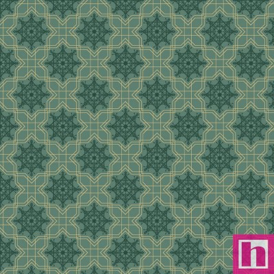 P121-DTHA5406-G PATCH. AMERICANO DECO THE HALLS (12) 110 CM. ALGODON 100% VERDE Venta en piezas de 7.00 M