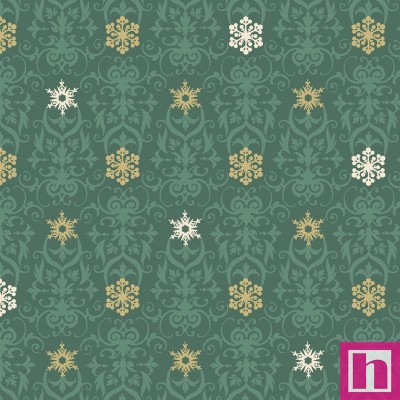 P121-DTHA5407-G PATCH. AMERICANO DECO THE HALLS (15) 110 CM. ALGODON 100% VERDE Venta en piezas de 7.00 M