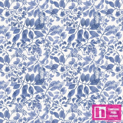 P121-IPET4979B PATCH. AMERICANO INDIGO PETALS (12) 110 CM. ALGODON 100% CREMA/AZUL Venta en piezas de 7.00 M