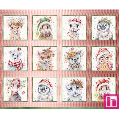 P121-LDCH5374-PA PATCH. AMERICANO LITTLE DARLINGS CHRISTMAS (01) PANEL 110 CM. ALGODON 100% ROJO/MULTI Venta en piezas de 7.00 M