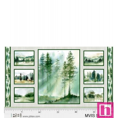 P121-MVIS5540PA PATCH. AMERICANO MISTY VISTAS (01) PANEL 110 CM. ALGODON 100% VERDE Venta en piezas de 7.00 M