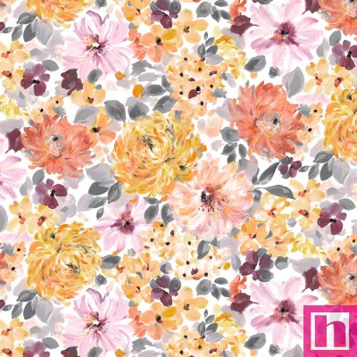 P121-PPET5311MU PATCH. AMERICANO PAINTED PETALS (01) 110 CM. ALGODON 100% BLANCO/MULTI Venta en piezas de 7.00 M