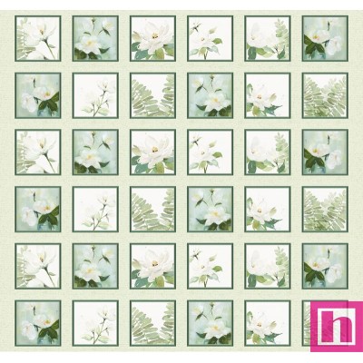 P121-SMAG5366-LG PATCH. AMERICANO SWEET MAGNOLIA (01) PANEL 35X110 CM. ALGODON 100% MENTA Venta en piezas de 7.00 M