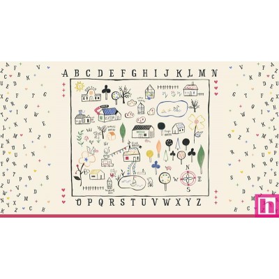 P121-STIM5588PA PATCH. AMERICANO STORY TIME (01) PANEL 60X110 CM. ALGODON 100% CREMA Venta en piezas de 7.00 M