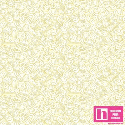 P121-WHIM-4412-Y PATCH. AMERICANO WHIMSY (14)  110 CM. ALGODON 100% BLANCO/AMARILLO Venta en piezas de 4.50 M