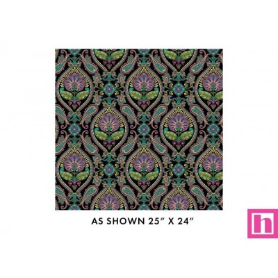 P133-16110M-12 PATCH.AMERICANO SHANGRI-LA (06) 110 CM. ALGODON 100% NEGRO/BERENJENA/METALLIC Venta en piezas de 6.80 M