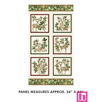 P133-16296M-07 PATCH.AMERICANO WINTER IN THE PINES (01)  PANEL 60X110 CM. ALGODON 100% CREMA/MULTI/METALLIC Venta en piezas de 6