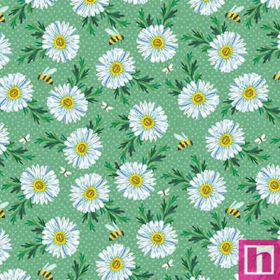 P133-16513-84 PATCH.AMERICANO WILDFLOWER HEART (19) 110 CM. ALGODON 100% VERDE Venta en piezas de 6.80 M