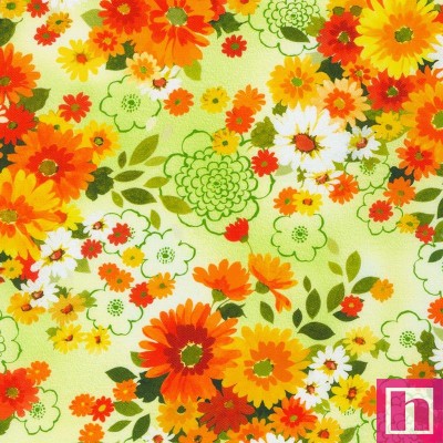 P135-FLHD-21864-7 PATCH. AMERICANO CASCADING FLOWERS (13) 110 CM. ALGODON 100% VERDE Venta en piezas de 7.00 M