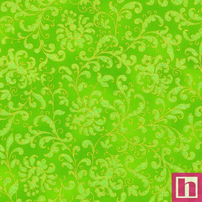 P135-SRKM-21824-424 PATCH. AMERICANO JOLI BIJOU (20) 110 CM. ALGODON 100% VERDE METALLIC Venta en piezas de 7.00 M