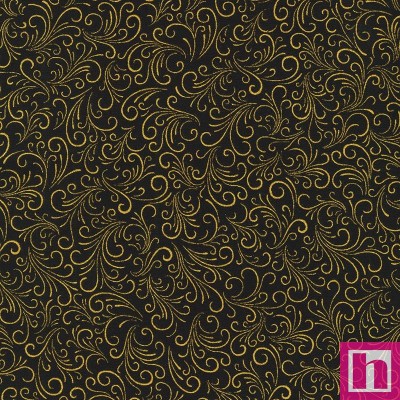 P135-SRKM-21826-2 PATCH. AMERICANO JOLI BIJOU (35) 110 CM. ALGODON 100% NEGRO METALLIC Venta en piezas de 7.00 M