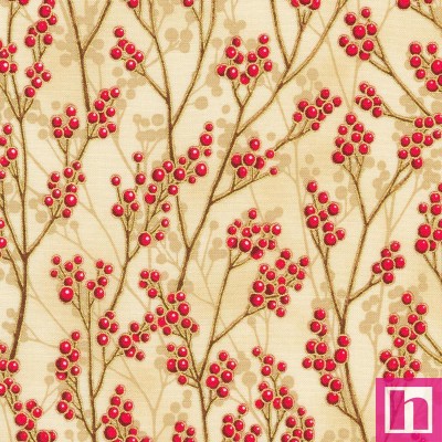 P135-SRKM-22291-84 PATCH. AMERICANO HOLIDAY FLOURISH-FESTIVE FINERY (36) 110 CM. ALGODON 100% CREMA/ROJO Venta en piezas de 7.00